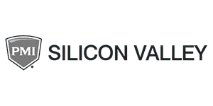 PMI Silicon Valley logo, a shield icon beside the company name in gray text.