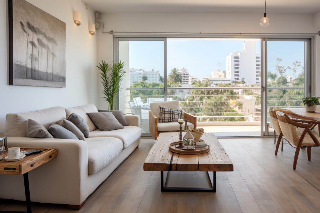 Airbnb living room in Milpitas with table and chairs.